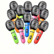 3/6/12/18/24/36 Stücke aufblasbare Party Mikrofon Ballons mit Buchstabendesign - 9.4 Inch PVC Material Fake Mikrofon Ballons Requisiten, geeignet für Weihnachten, Halloween, Laternenfest, Thanksgiving, Geburtstagsfeiern und Konzerte - lebendige gemischte Farben, ohne Strombedarf, Festival Aktivitäts-Accessoires, Witz-Design, strapazierfähige Geburtstags-/Party-Dekorations-Ballons