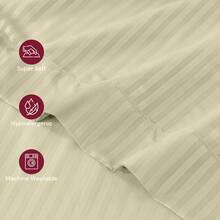 Lux Decor 4 Pc Stripe Bed Sheets, High GSM Brushed Microfiber Bedding Set With Deep Pocket Fitted Sheet & Pillowcases. Soft, Breathable, Hypoallergenic, Easy Care, And Wrinkle Resistant For Year-Round Comfort And A Classic Hotel-Quality Look. - 香草 - 查看 10