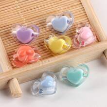 1 Caja de Cuentas acrílicas con forma de corazón, flor y redonda como espaciadores sueltas para hacer pulseras, llaveros y accesorios de joyería - Caja de cuentas - Ver 5