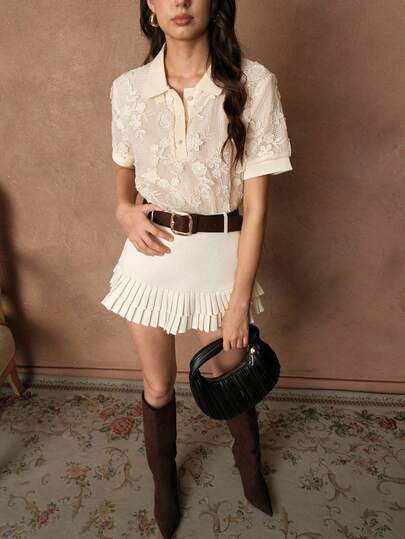 Savoree Blusa de mujer elegante de manga corta con cuello en V, estampado floral transparente en color melocotón claro, ideal para vacaciones, uso casual y diario, primavera/verano, festivales, graduación