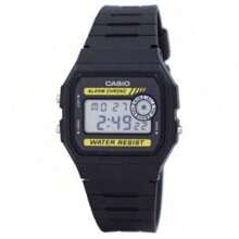 Casio Reloj electrónico para hombre/mujer CASIO - Correa impermeable, calendario, alarma y cronómetro, reloj electrónico cuadrado pequeño retro para estudiantes, material de goma, deportivo y de moda, adecuado para uso diario, F-91W-1