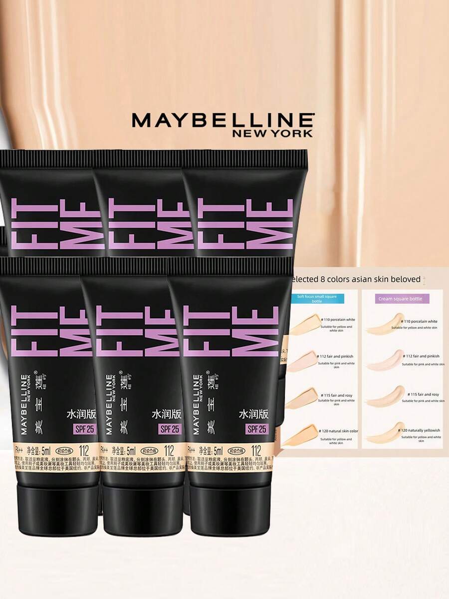 Maybelline Fit Me Matte + Poreless Foundation Mini, 5ml X 6 Shades, Demi-Matte Finish, Oil Control, Hydrating - Hydrating Type*112-6 Pieces - View 1