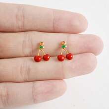 1pc/2pcs Luxury Delicate 304 Stainless Steel Electroplated Pendant Charms, Suitable For DIY Jewelry, Jewelry Making, Crafts - Ocean Life, Cherry, Flower Designs - Color - View 54