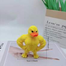 1pc Yellow Fitness Duck Decor - Funny Muscle Duck Statue, Humorous Office Accessory, Fitness Theme Decoration, Funny Gift For Men, Strength Training Relaxation Item - Multicolor - View 3