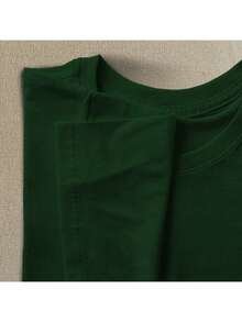 K-Drama Style Women's T-Shirt | Asian Pop Fashion And Comfort - 墨綠色 - 查看 3