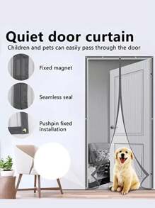 DeTODO Mosquitero Magnético, Cortina de Puerta anti-Mosquitos Con Malla Super Fina Para Dejar Pasar el Aire Fresco, Cierra Automáticamente, Facil de Instalar - Gris Claro - Ver 5