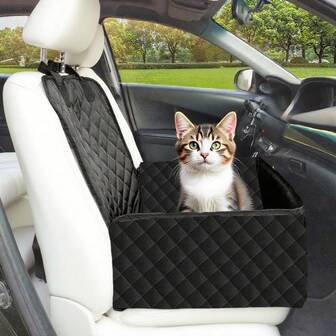 Ultrasonic Full Composite Car Pet Seat Cover With Zipper, Fits Sedan Seats, Rhombus Pattern Design, Wear-Resistant And Scratch-Resistant. Designed For Cats And Other Pets To Have Their Own Travel Space, Stable And Non-Slip, Protecting The Seat Cleanliness, Making Pet Travel Safer And More Comfortable, A Great Companion For Pet Owners. Dog Car Seat Car Seat Covers Dog Car Seat Cover Pet Car Seat