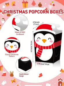 12 pezzi/1 pezzo Scatole per popcorn natalizi - 6 disegni, maglione brutto, pupazzo di neve, Babbo Natale, scatole di carta per regali di Natale a forma di elfo per popcorn, biscotti e dolcetti, forniture per regali di Natale, decorazioni natalizie, pigiami natalizi, regali di Natale, decorazioni natalizie