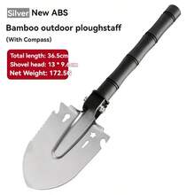 Pala plegable y portátil para camión, pala para tienda de campaña al aire libre, herramienta de supervivencia de autodefensa con brújula y bolsa de almacenamiento