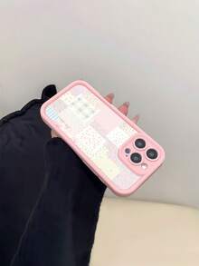 Floral Patchwork Mobile Phone Case, Designed With Delicate Flowers And Pastel Colors, Suitable For IPhone 16, 15, 14, 13, 12 And 11 Pro Models, Made Of TPU Material, And Provides Shockproof Protection. Perfect For Family, Friends, Children, Birthdays, Spring, Holidays, Boyfriends, Girlfriends, And Valentine's Day Gifts - 粉紅色CZ2 - 查看 5