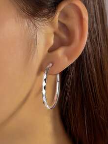 زوج من أقراط الحلقة الكاملة بنجوم من الفضة الإسترليني عيار 925، مناسب للارتداء اليومي والعطلات، أفضل هدية لعيد الفصح وعيد الأم، مجوهرات نسائية بتصميم أنيق ولمعان لامع