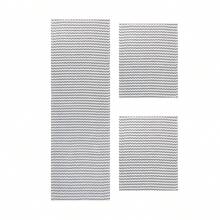 3-Piece 100% Cotton Runner Set – Decorative Rugs For Kitchen, Bathroom Or Laundry Room - Xám/Tự nhiên - Xem 2