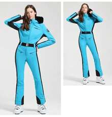 One-Piece Ski Suit For Women, Snowboard Overalls, Windproof And Waterproof, Breathable Clothing, Thickening, Skiing Suit, Winter - 顏色 4 - 查看 1