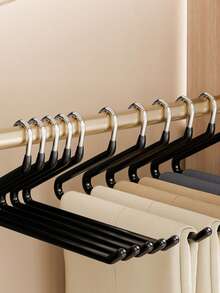 5/10pcs Z-Shaped Open-End Metal Pants Hangers – Non-Slip Trouser & Jeans Hanger, Space-Saving Clothes Organizer Rack For Closet, Back To School Dorm Room & Minimalist Wardrobe Essentials