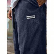 Men's Solid Color Casual Everyday Trousers Men's Streetwear Pants, Boy Friend Gifts, Back To School - 藏蓝色 - 查看 5