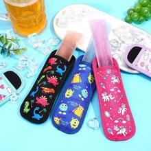 JANYUN 8 Pack Popsicle Holder For Kids, Cute Cartoon Dinosaur Shark Ice Pop Sleeves Reusable Washable Freeze Pop Holders Bags Neoprene Insulator Popsicle Sleeves