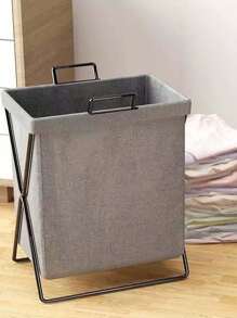 1pc Laundry Hampers Collapsible Laundry Baskets With Iron Stand Laundry Bag Home Organizer For Clothing Toyslaundry Hamper,Washing Basketbathroom Organizer,Basket,Storage Basket,Foldable Laundry Basket