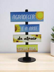 Decorative Table Plate With Base Thank You Is Art - Màu xanh lam - Xem 2