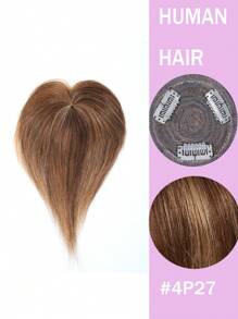 适合头发稀疏女性的真人发片，真人发夹，顶部假发片，增添美丽和自信 - S4/27 - 查看 2