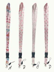 1pc Versatile Casual Lanyard With Multiple Designs, 20.91in(53.1cm) Simple & Fashionable Detachable Neck Strap, Suitable For Teachers, Medical Staff, ID Badge Holder, White Flower, Pink Stay Arrow, Rainbow Flower Separable Lanyard, Teacher's Day, Nurse's Day Gift, Daily Wear, Office Supplies - Multicolor - View 1