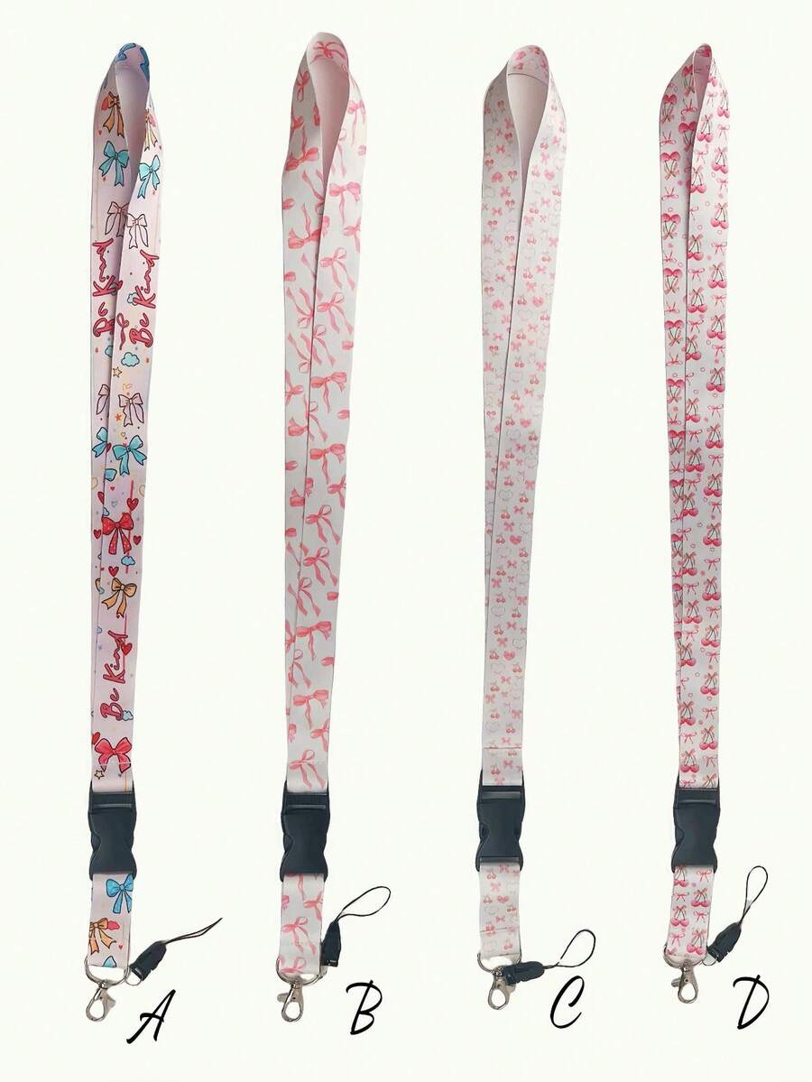 1pc Versatile Casual Lanyard With Multiple Designs, 20.91in(53.1cm) Simple & Fashionable Detachable Neck Strap, Suitable For Teachers, Medical Staff, ID Badge Holder, White Flower, Pink Stay Arrow, Rainbow Flower Separable Lanyard, Teacher's Day, Nurse's Day Gift, Daily Wear, Office Supplies - Multicolor - View 1