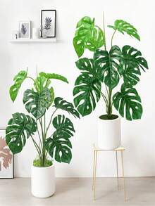 Árbol artificial grande de Monstera de 70-100cm, plantas artificiales tropicales de palma de hojas de tortuga de plástico, para decoración del hogar, jardín, oficina, fiestas y bodas