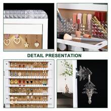 LED Mirror Jewelry Cabinet,47.2" Wall Mounted Jewelry Organizer With Full-Length Mirror,Over The Door Hanging Jewelry Armoire Storage Cabinet,Folding Dresser,2 Drawers,Lockable, 3 Shelves - 白色 - 查看 8
