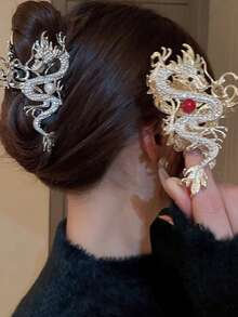 1 szt. Spinka do włosów w stylu chińskim z cyrkoniami i sztucznymi perłami w kształcie smoka, modna w stylu narodowym, uniwersalna, retro spinka do włosów, odpowiednia na chiński Nowy Rok, Walentynki, Dzień Matki, powrót do szkoły, Wielkanoc i inne święta. Spinki do włosów, spinka do włosów, spinki do włosów, spinka do włosów, spinka do włosów, spinka do włosów, spinka do włosów, jesienno-zimowe akcesoria do włosów dla kobiet, stroje wakacyjne.