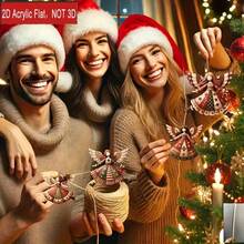 4-Piece Handmade Vintage Wooden Angel Christmas Ornaments With Star, Snowflake And Floral Patterns - Multi-Color Holiday Decorations For Christmas Trees, Home And Office, No Electricity Required, Christmas Tree Decorations, Natural Wood Craft