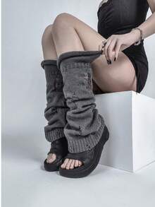 polve Subculture Gray, White, Black Leg Warmers Ripped Baggy Millennium Babe White Leg Warmers, Y2K Style Thick Slouch Leg Warmers For Women, Spring/Summer