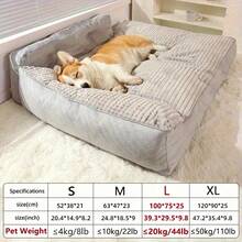 1PC Extra Large Dog Beds 120cm/47Inch For Large Dogs, Luxury Orthopedic Pet Sofa With Detachable Design, Machine Washable, Non-Slip Bottom, Fit For Breeds Sized 15 To 50 Kg, All Season Use, High-Density Filling Soft And Comfortable - Grey - View 17