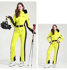 One-Piece Ski Suit For Women, Snowboard Overalls, Windproof And Waterproof, Breathable Clothing, Thickening, Skiing Suit, Winter - color 8 - 查看 1