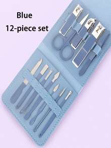 16pcs Professional Stainless Steel Manicure And Pedicure Set, Includes Nail Clipper, Scissor, Ear Pick And Travel Kit, Foot And Beauty Care Tools For Experts