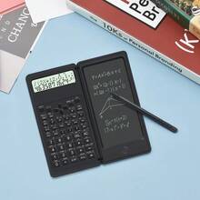 2-In-1 Foldable 401 Multifunctional Scientific Calculator, Large Display, 6-Inch Writing Board, Supports Stylus, With Eraser Button And Lock Function. Portable Scientific Calculator With Writing Board, Featuring Drawing, Large Display - Designed For Students, Schools, Office And Travel, Essential School Supply.