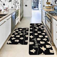 1pc Thickened 0.47 Inch/1.2cm Festive Kitchen Mat, Little Ghost Printing Kitchen Rug, Easy To Clean, Stain Resistant, Anti-Slip, Machine Washable Polyester Rug, Perfect For Living Room, Bedroom, Hallway, Bathroom, Laundry Room, Home Decor Decor, Home Decor - Multicolor - View 4