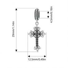 WOSTU 1 Pieza Colgante de Cruz de Plata de Ley 925 Vintage con Zirconia para Pulsera, Collar DIY, Joyería Religiosa para Mujer