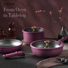 21pcs Po And Pans Set Nonstick Cookware Set Dcable Andle Induction Ken Cookware Se Non Stick Wit Re Andle RV Cookware Set Gold And Purple