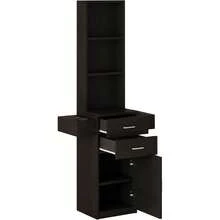 Hombck Salon Station For Hair Stylist, Salon Station With Barber Cabinet, Hair Stations Equipment Hair Dryer Holder, Drawers, Storage Cabinet For Hair Styling, White/ Black/ Pink - 黑色 - 查看 8