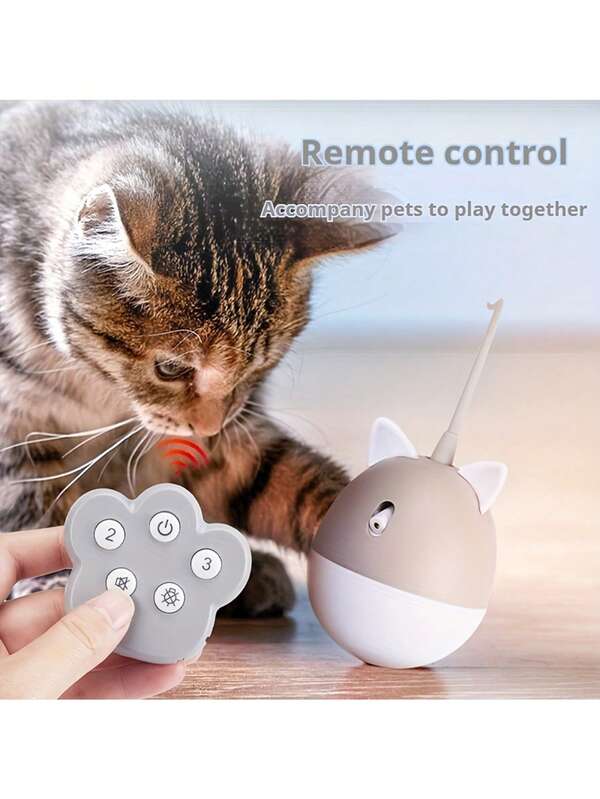 Automatic Smart Cat Pet Interactive Toy Cat Exercise Tumbler Toy Remote Control Swinging Infrared Warning Stick Squeaky Toy