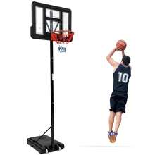 Portable Basketball Hoop System 5.2-10.0ft Adjustable For Kids/Youth, Pe Frame, Shatterproof PVC Board, Rust-Resistant Steel Rods, Easy Installation & Mobility With Two Wheels - Black - View 1