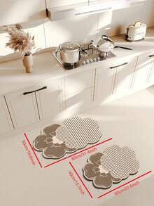 1pc Patterned Bathroom Mat, Entrance Rug, Silica Gel Absorbent Mat, Non-Slip Washroom Floor Mat - Multicolor - View 12