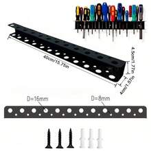 Screwdriver Holder Wall Mounted Screwdriver Pliers Organizer Garage Storage-Rack - Black - View 8