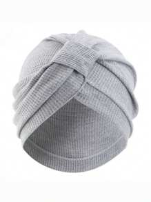 1pc Waffle Criss-Cross Headband Cap, Suitable For Women, Solid Color Hair Care Cap & Headscarf