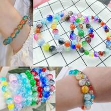 100pcs/200pcs 8mm Dual-Color Explosion Beads, Dual-Color Resin Beads For Handmade DIY Jewelry Accessories, Suitable For Bracelets, Necklaces, Earrings, Vases, Wishing Bottles, Filler - Pink - View 4