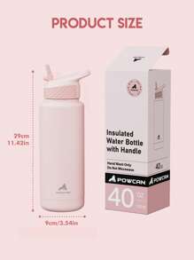 40 oz Insulated Tumbler with Straw – Stainless Steel Water Bottle, Leak-Proof Double Wall Coffee Cup, Keeps Cold for 24H, Fits Car Cup Holder, Reusable Travel Mug for Sports, Gym, School, and Travel - 粉色 - 查看 3