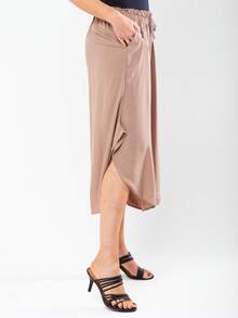 JIN SER Pentacurt Viscose Skirt Has Pocket - Khaki - View 4