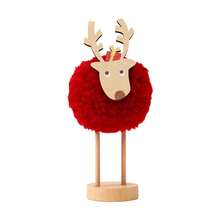 Christmas Decorative Reindeer Desktop Ornaments, Wool Felt Figurines For Store Display, Mini Window Decor
