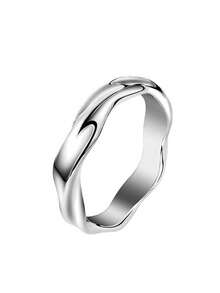 Fashionable Minimalist Mobius Ring Copper Ring For Men, Suitable For Stylish Matching - Silver - View 6