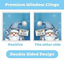 1 Set (8 piezas) Nuevos Adhesivos de Vidrio para Decoración Navideña, Pegatinas Navideñas de Muñeco de Nieve y Árbol Azul Brillante para Ventanas, Decoraciones Navideñas para Fiestas, Decoración del Hogar, Decoración de Habitación de Invierno