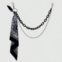 2pcs Hip Hop Accessories Set: Acrylic Multi-Layer Chain + Scarf, Casual Streetwear Hip Hop Style